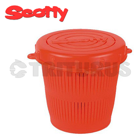 Vented Crab Diner Bait Jar c/w Lid, 1/2 Litre Flourescent Red